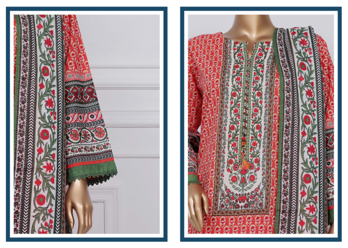 D-910 Print sadabahar printed lawn - Image 4