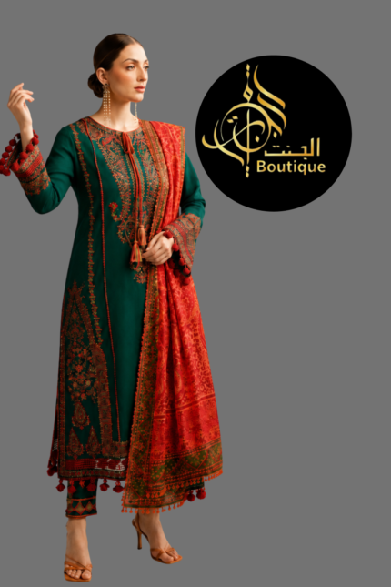 Lawn-3PC Embroidered with Digital Printed Jacquard Dupatta-5113